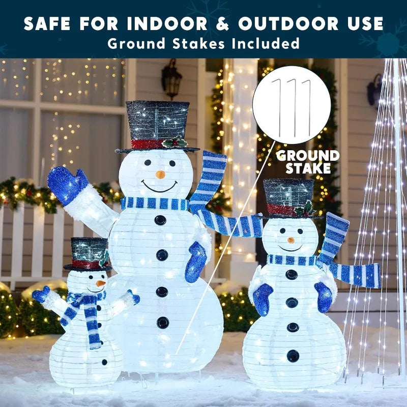 Joyfy Collapsible Snowman LED Yard Lights for Christmas Holiday Decor