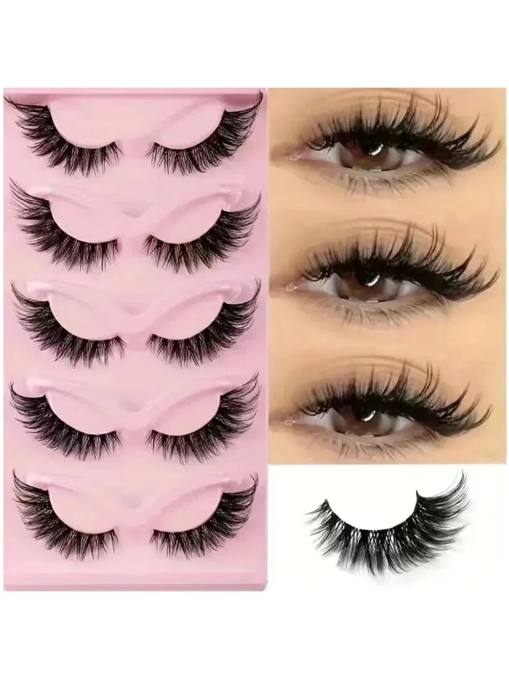 Natural Wispy Cat Eye Strip False Eyelashes For Daily Makeup