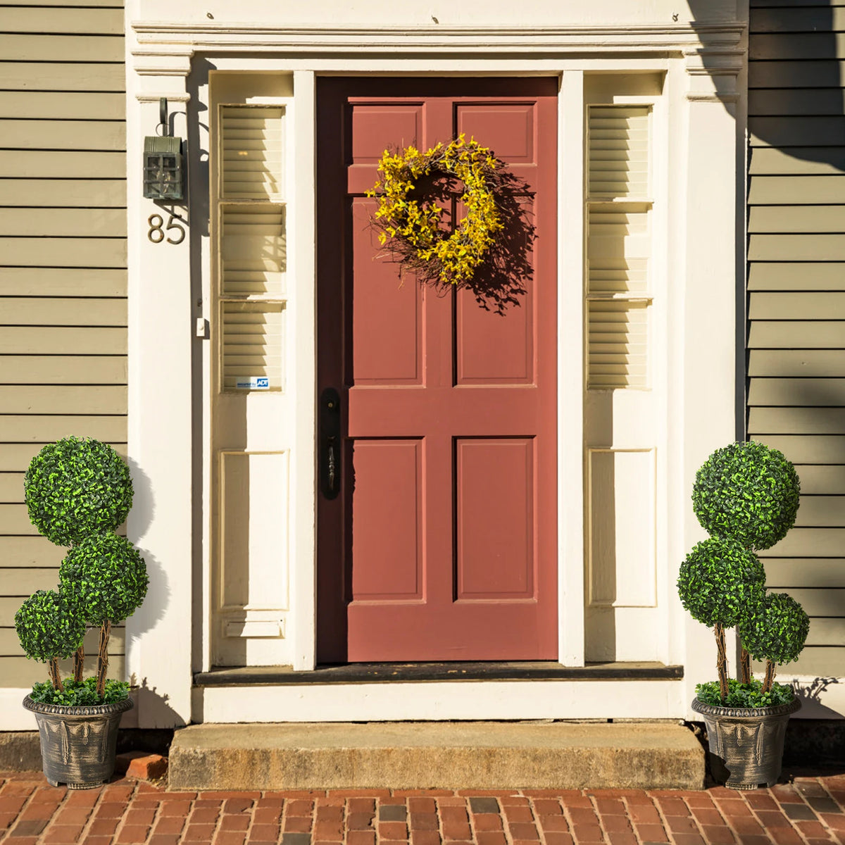 LIFEZEAL Artificial Triple Ball Topiary Tree Indoor Outdoor UV Resistant