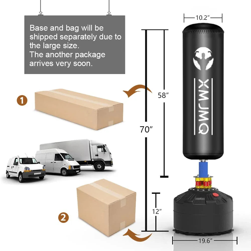 LEKARO Standing Boxing Bag With Gloves For Home Training