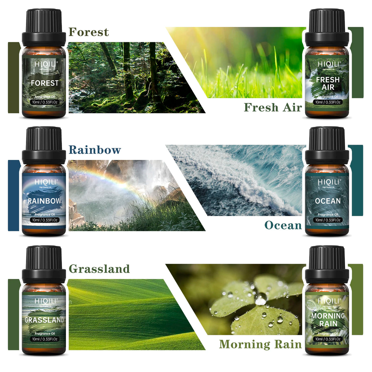 HIQILI Nature Inspired Essential Oil Gift Set For Aromatherapy