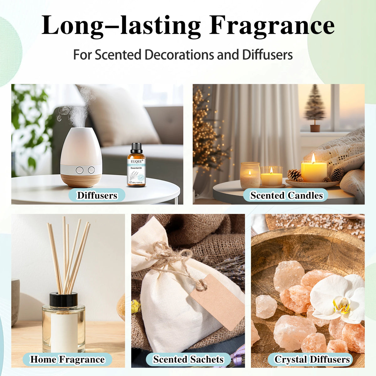 EUQEE Essential Oils for Soap Candle Making and Aromatherapy Diffusers