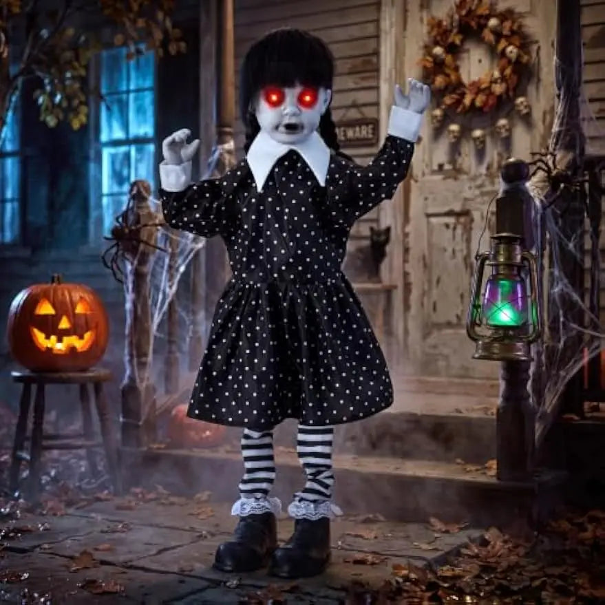 Joyfy Animated Halloween Ghost Doll With Glowing Eyes Spooky Sounds