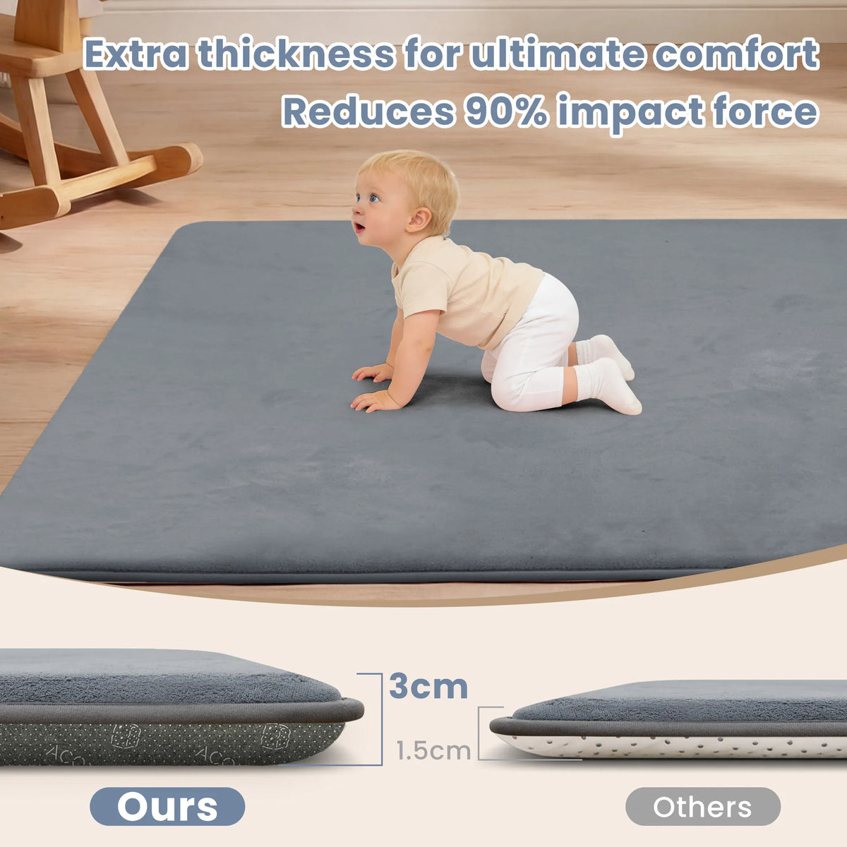 Huloo Sleep Baby Foam Play Mat for Tummy Time Crawling