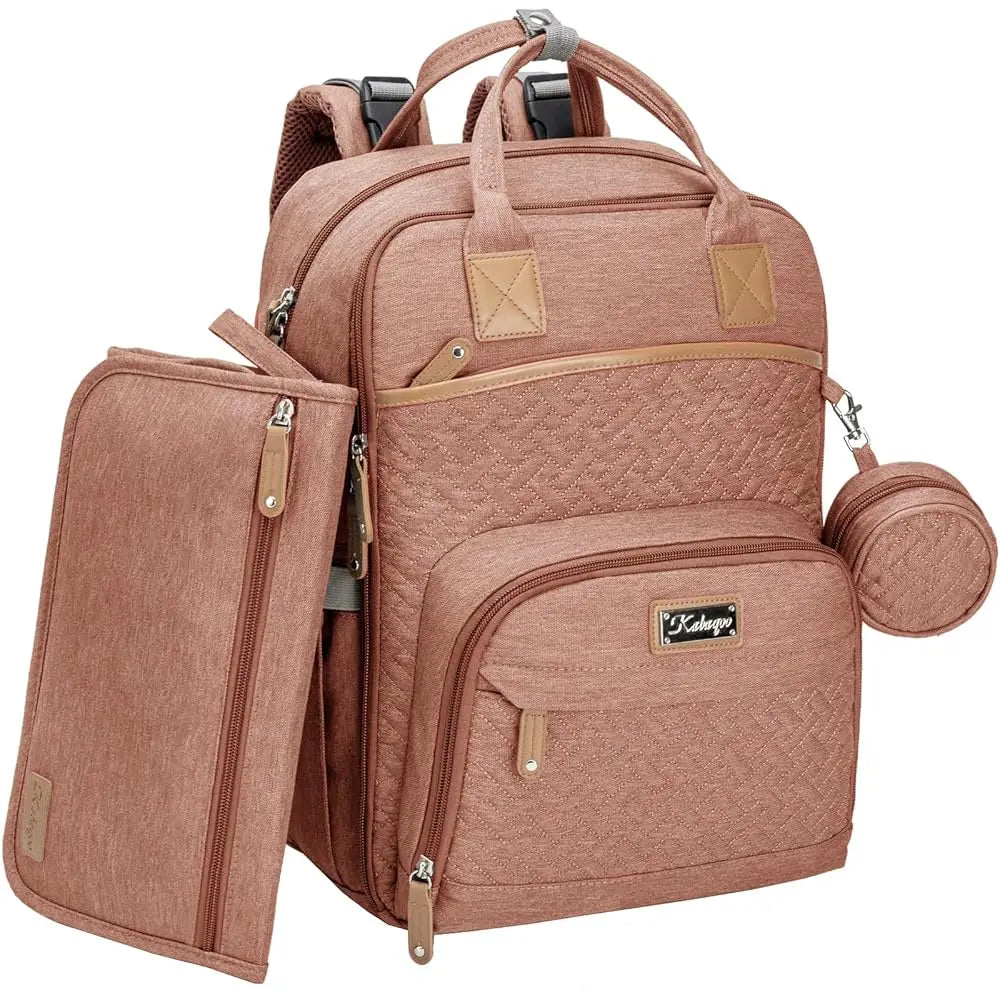 Kabaqoo Quilted Diaper Backpack With Changing Pad And Pacifier Case