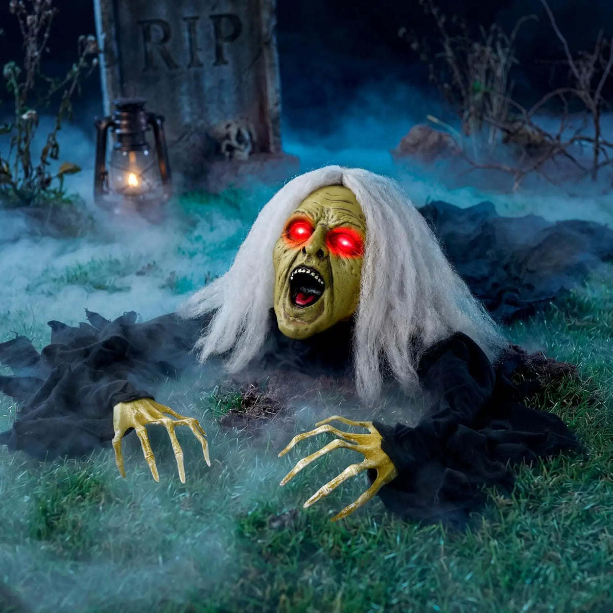 Joyfy Zombie Witch Halloween Decoration With Sound And Lighted Eyes