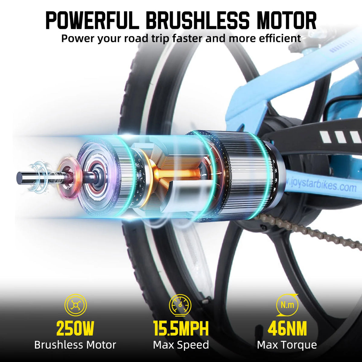 JOYSTAR Kids Electric Mountain Bike With Removable Battery