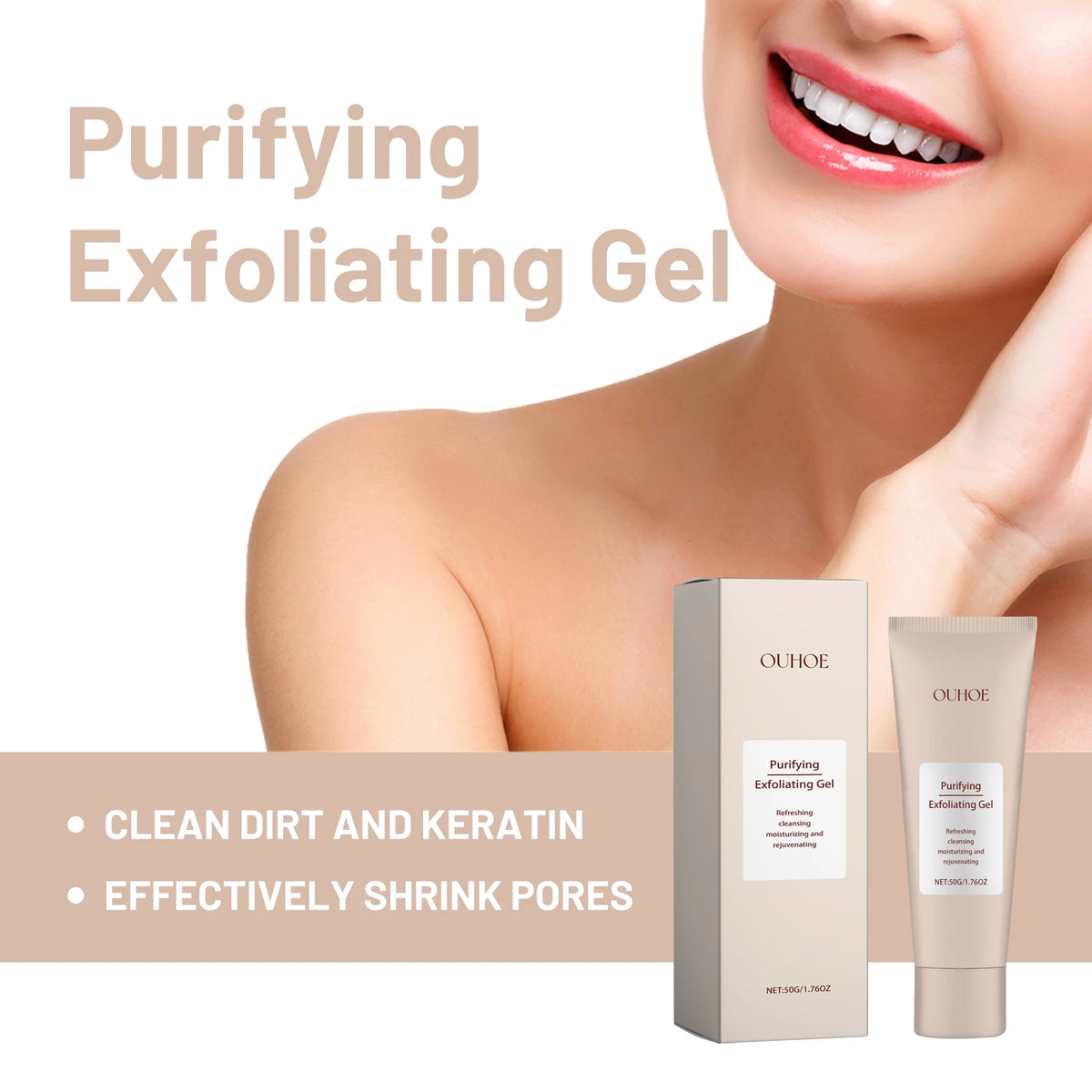 Ouhoe Deep Cleansing Facial Exfoliating Gel for Blackhead Removal