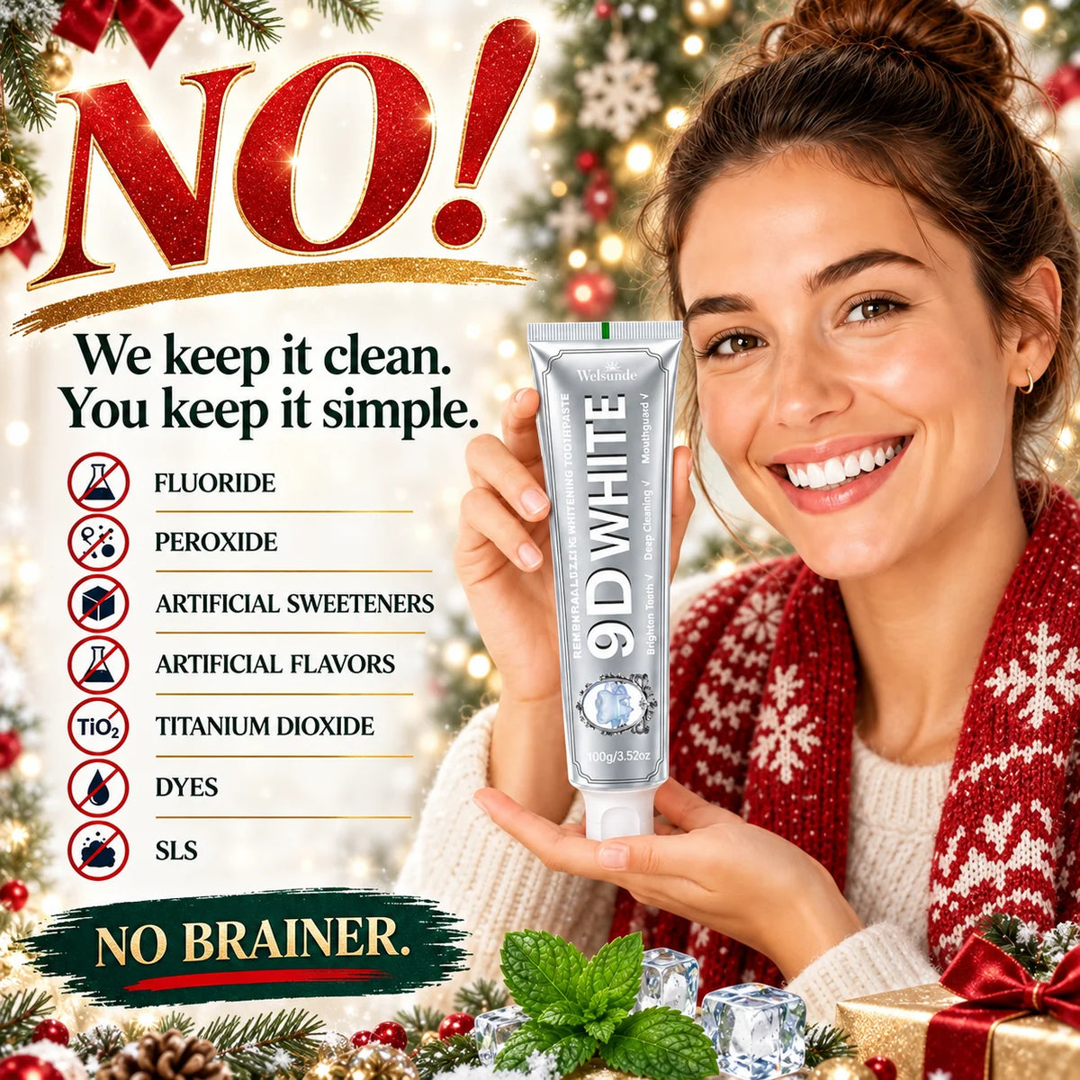 Welsunde Hydroxyapatite Whitening Toothpaste For Enamel And Fresh Breath