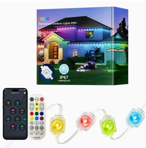 Smart IP67 Outdoor Eave LED Lights With App Remote Control