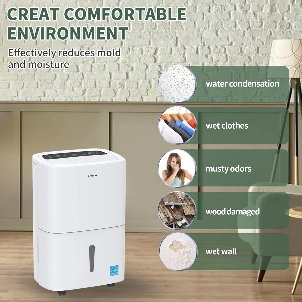 Shinco Energy Star Dehumidifier With Built In Pump