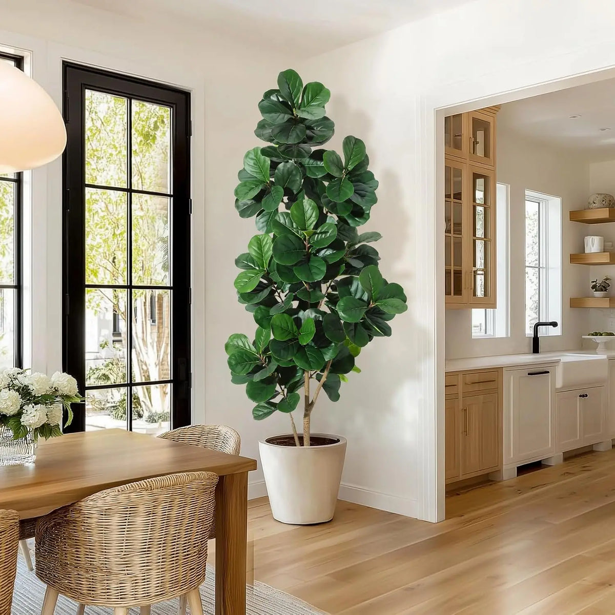 HiMISS Artificial Fiddle Leaf Fig Tree With Decorative Planter
