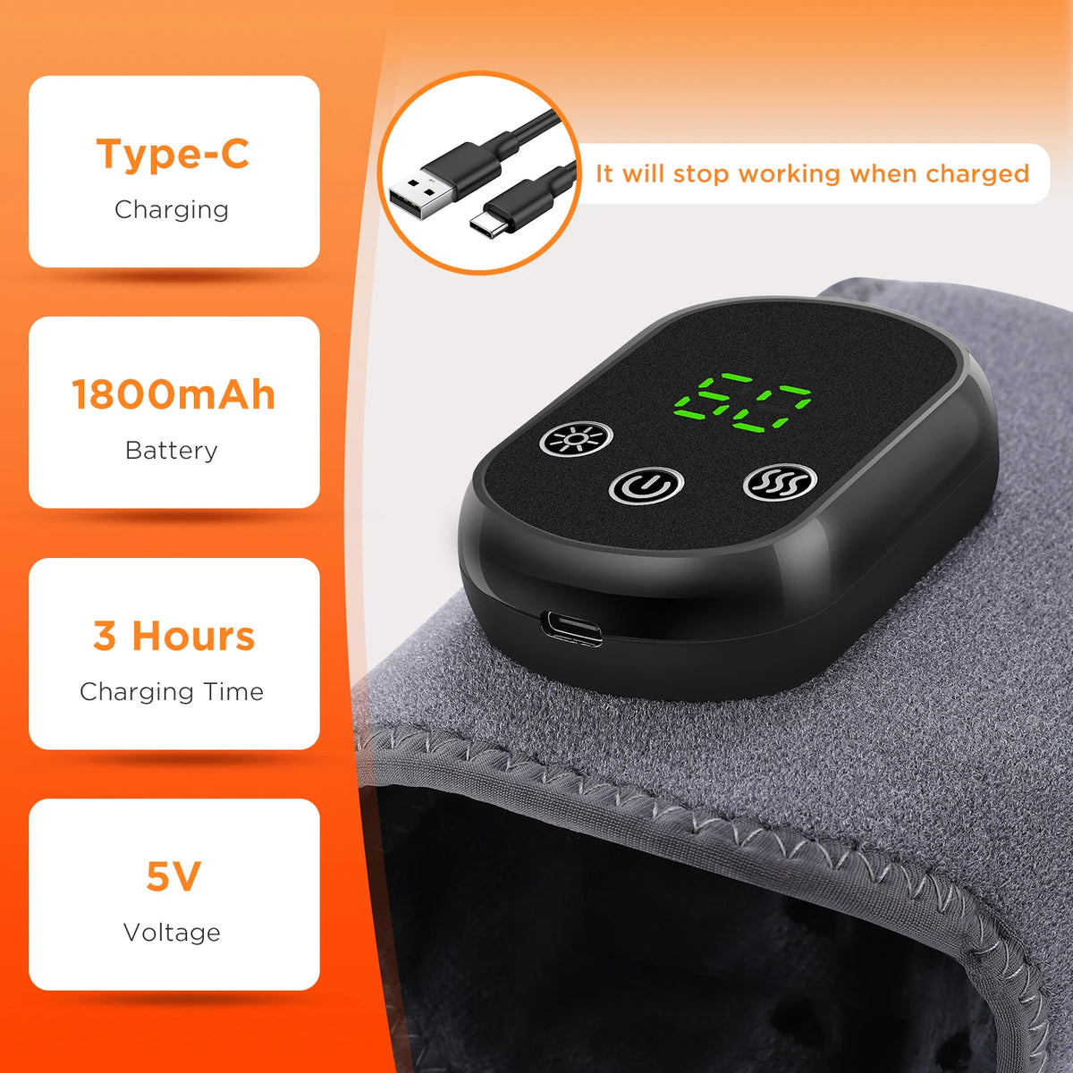 Hailicare Electric Heated Foot Ankle Massager With Vibration Support