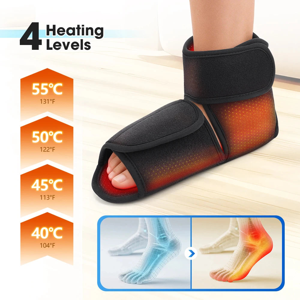 Hailicare Heated Ankle Foot Massager With Air Compression And Heat