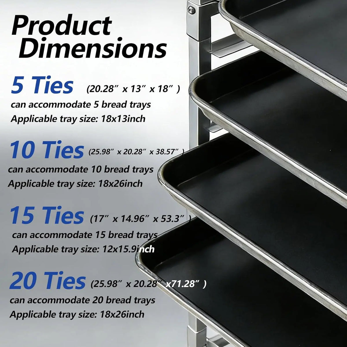 Garvee 20 Tier Aluminum Bun Pan Rack for Bakery Storage