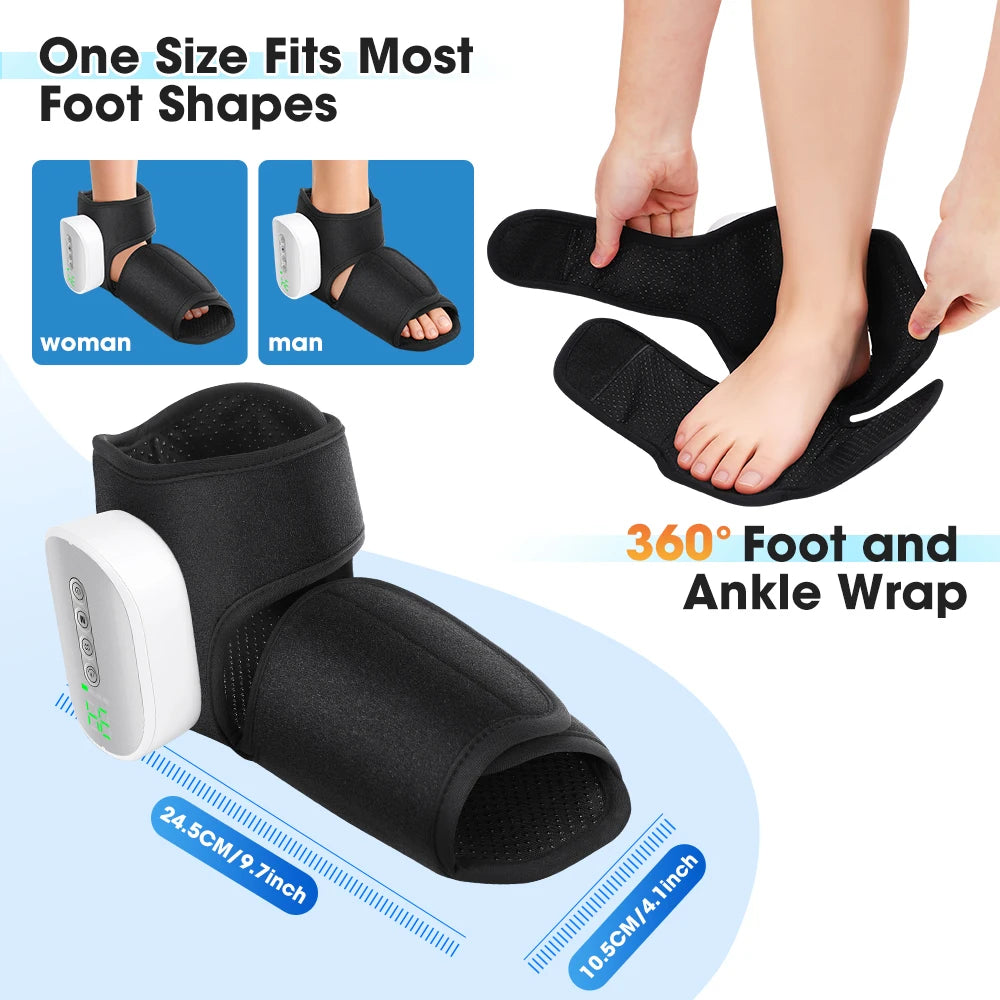 Hailicare Heated Ankle Foot Massager With Air Compression And Heat
