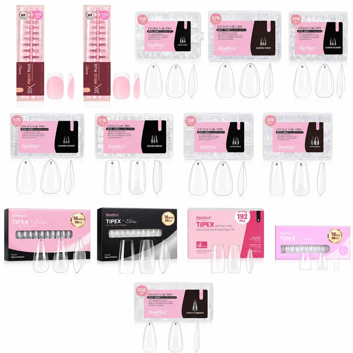 Beetles Full Cover Soft Gel Press On Nail Extension Tips