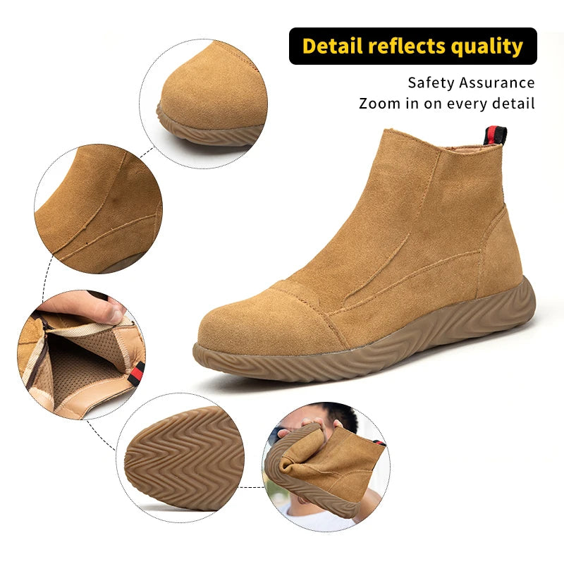 Puncture Resistant Steel Toe Industrial Safety Work Boots for Men