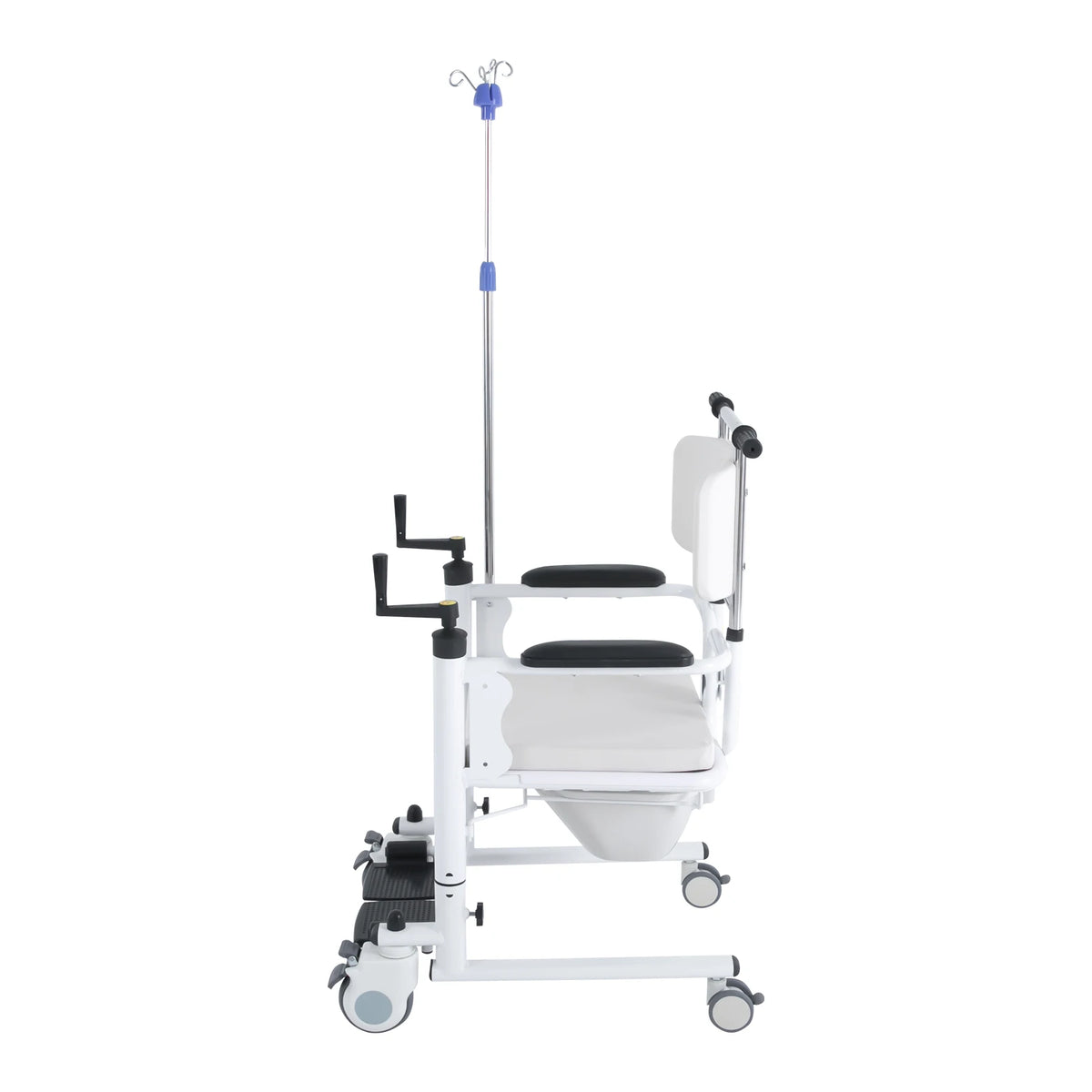 Multifunctional Height Adjustable Patient Transfer Chair with Commode Support