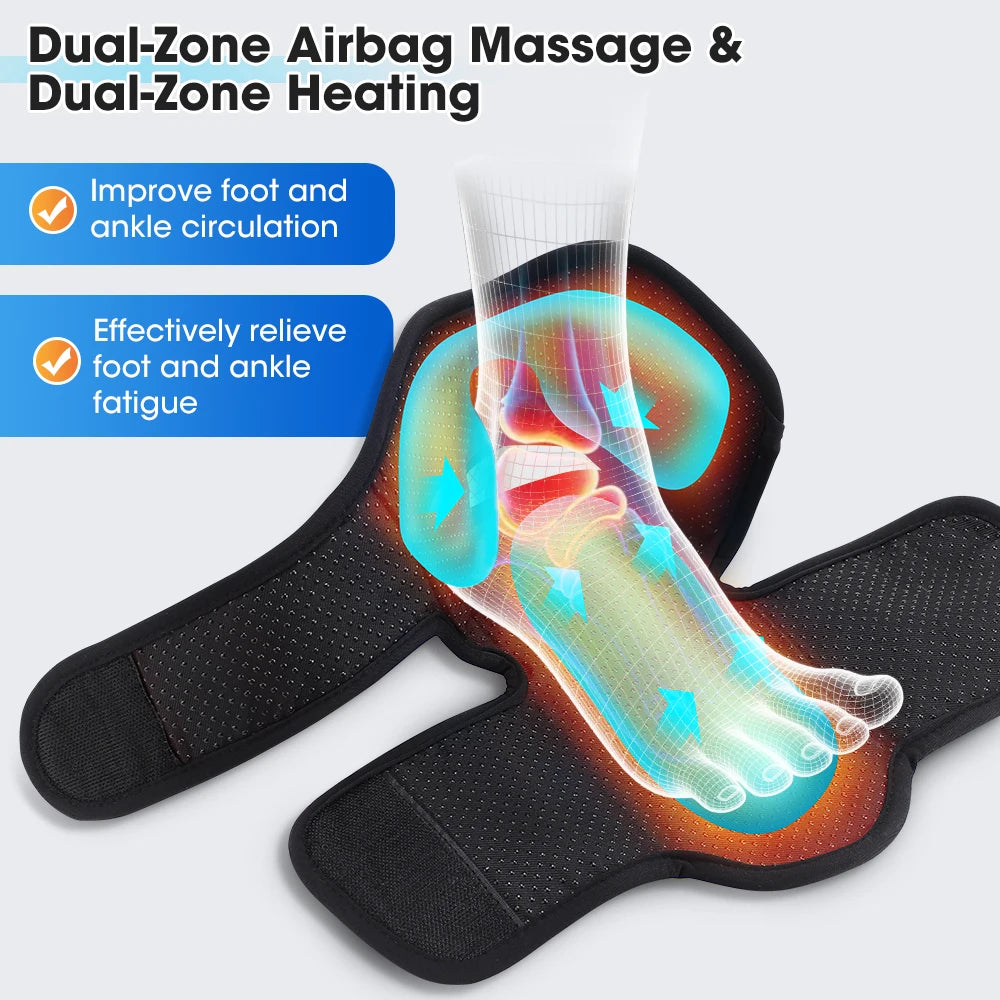 Hailicare Heated Ankle Foot Massager With Air Compression And Heat
