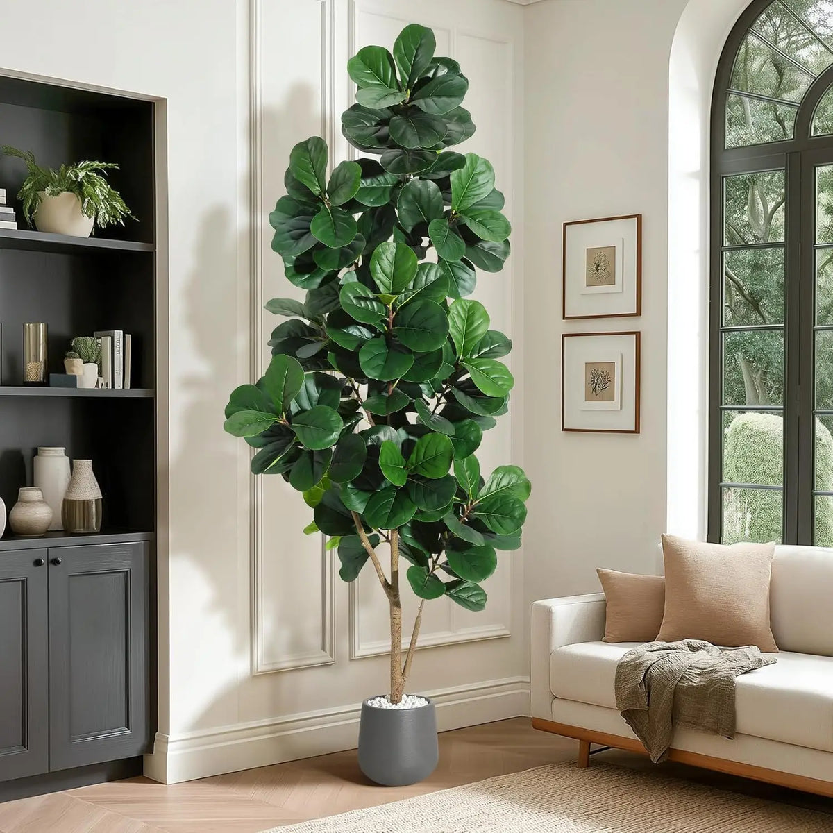 HiMISS Artificial Fiddle Leaf Fig Tree With Decorative Planter