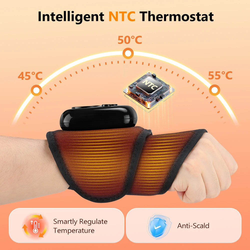 Hailicare Cordless Heated Wrist Massager With Four Air Compression Modes