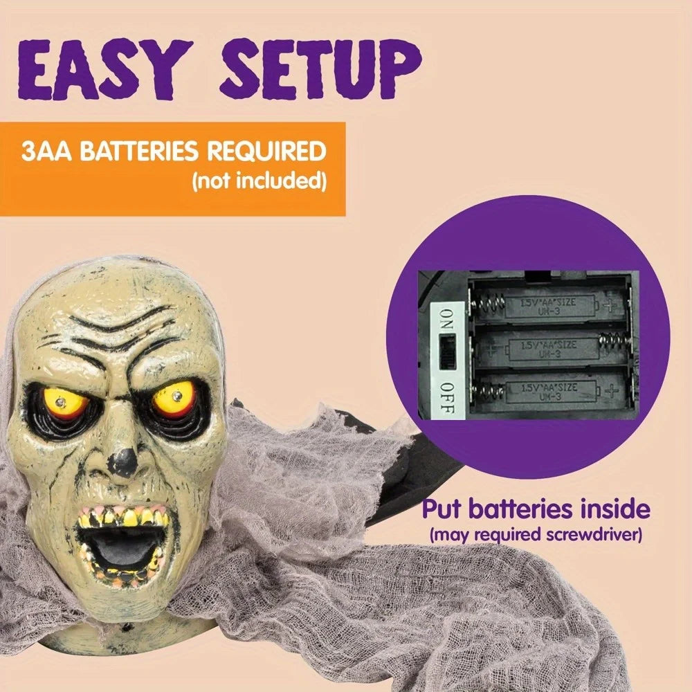Joyfy Groundbreaker Zombie Halloween Decor With Sound And Flashing Eyes