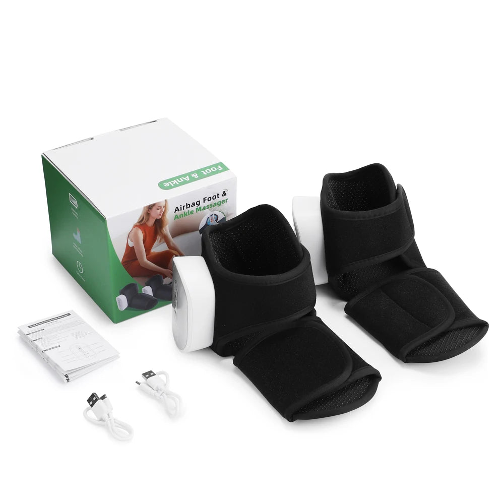 Hailicare Heated Ankle Foot Massager With Air Compression And Heat