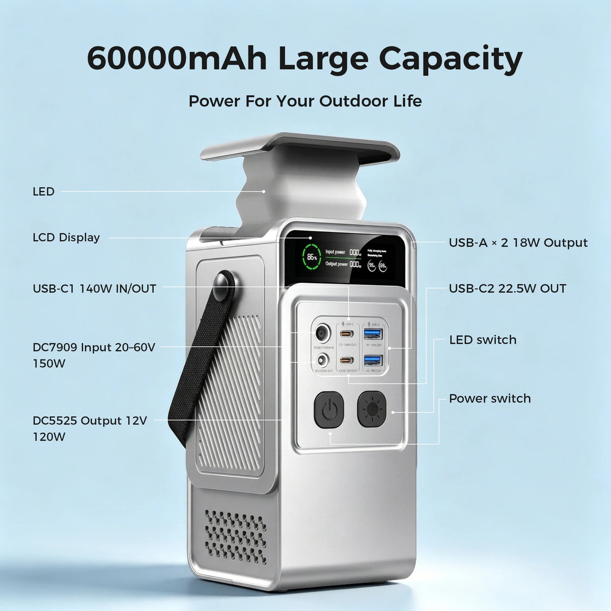 CTOLITY AP200 Portable Power Station With LiFePO4 Battery