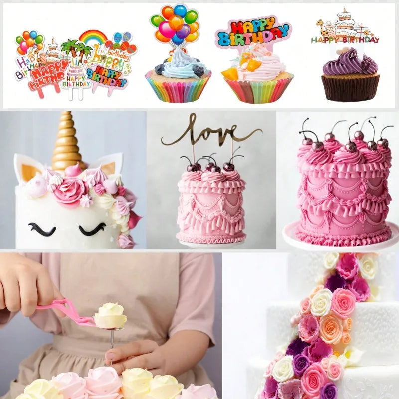 Cake Decorating Kit With Pastry Bags And Rotating Turntable Set