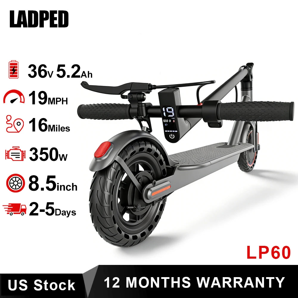 LADPED 350W Folding Electric Scooter With 16 Mile Range