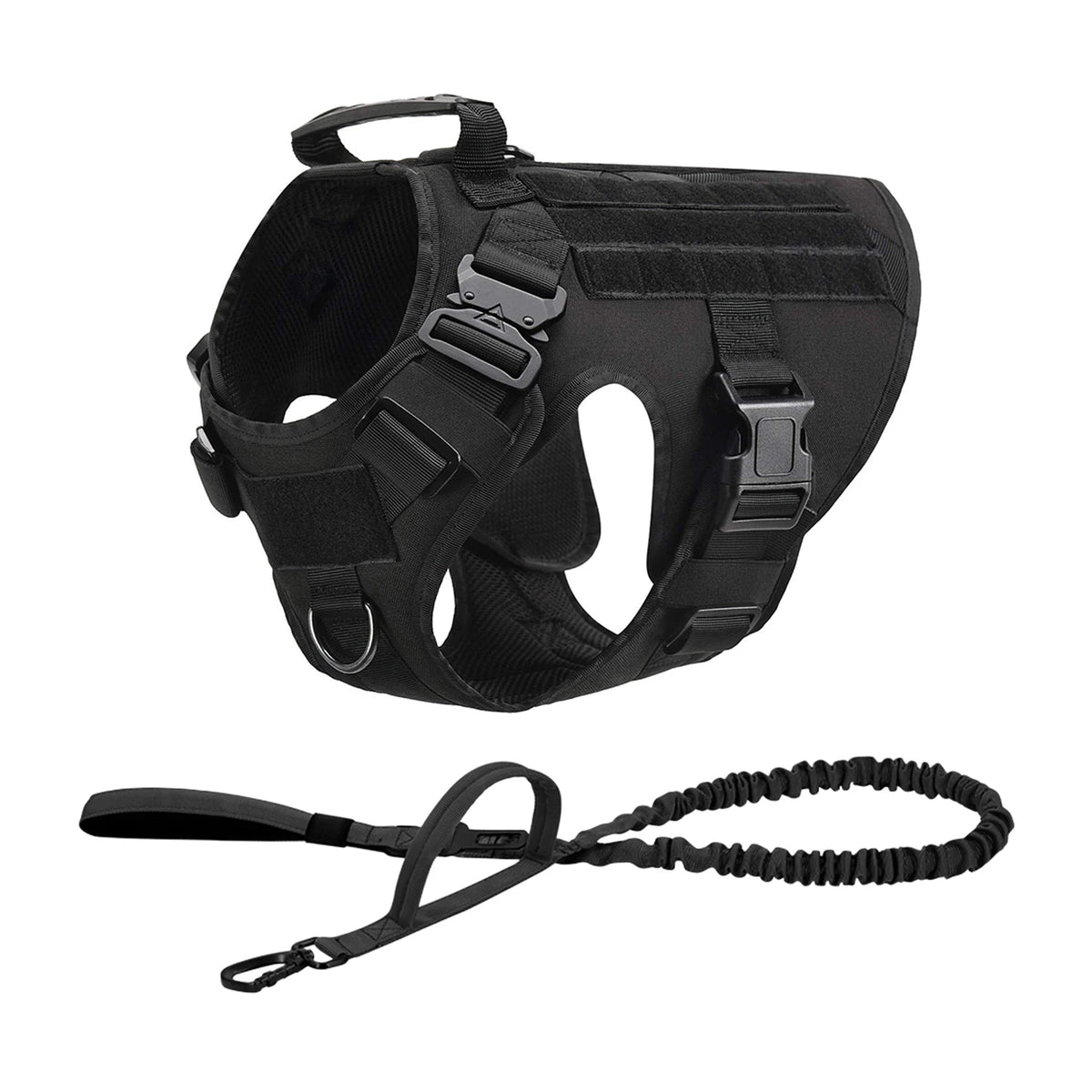 Petravel Tactical Dog Harness With Molle Pouches And Quick Release