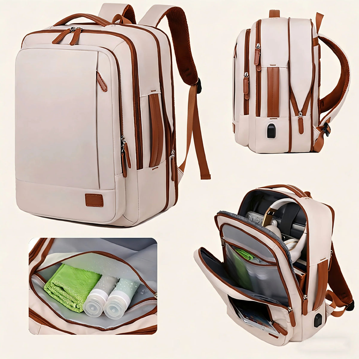 OGEHUAFEE Expandable Travel Laptop Backpack With Storage Bags