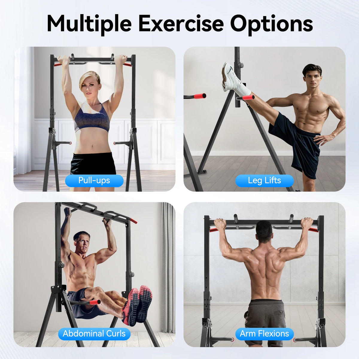 Adjustable Foldable Pull Up Bar Home Gym Strength Training Station