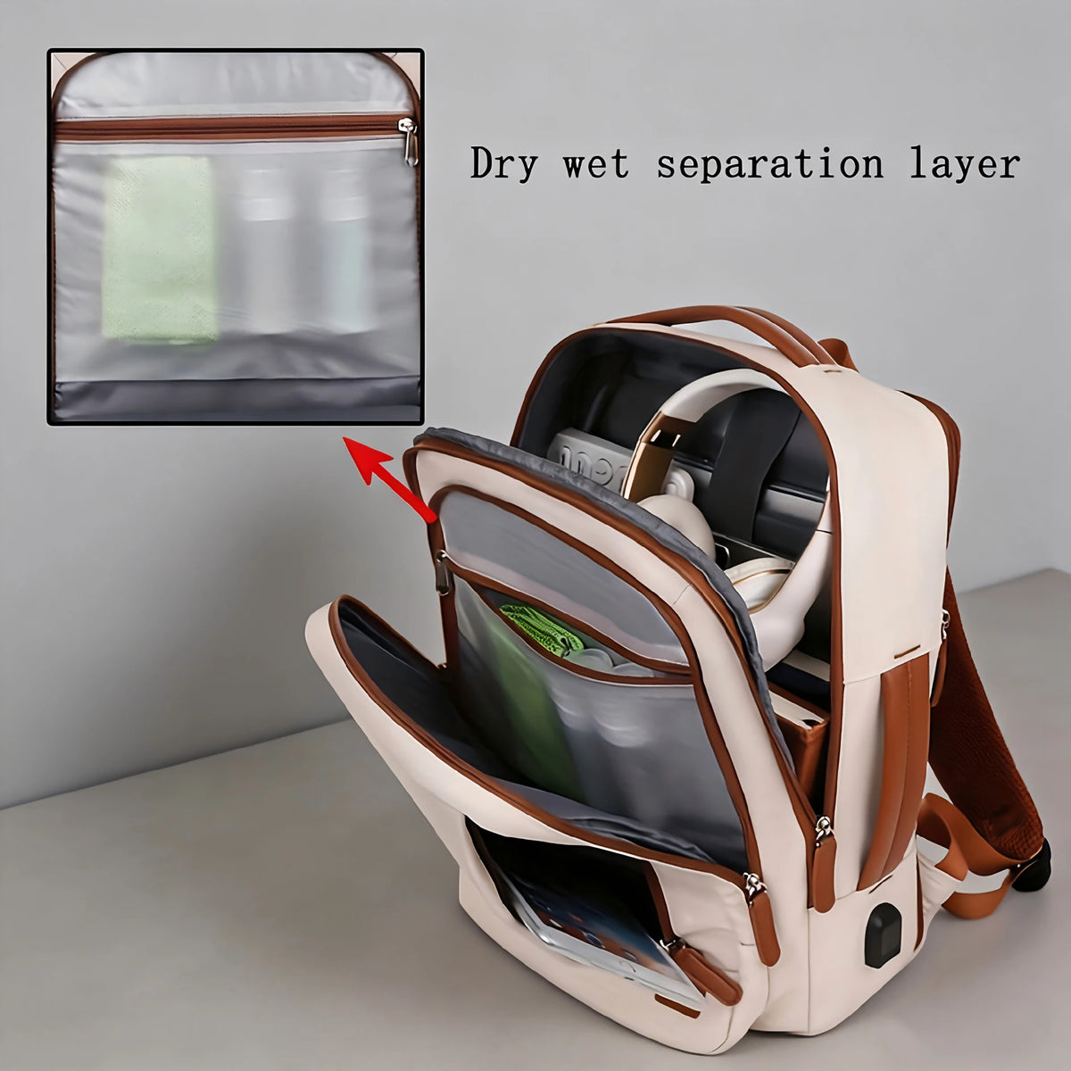 OGEHUAFEE Expandable Travel Laptop Backpack With Storage Bags