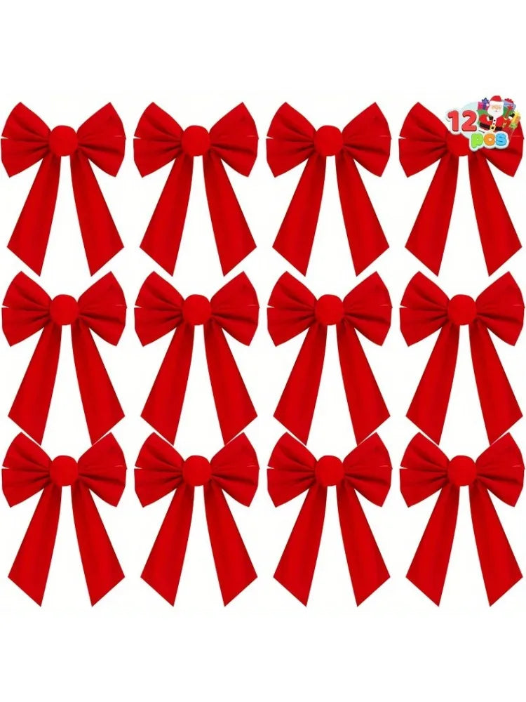 Joyfy Christmas Velvet Bows for Wreaths Garlands and Tree Decor