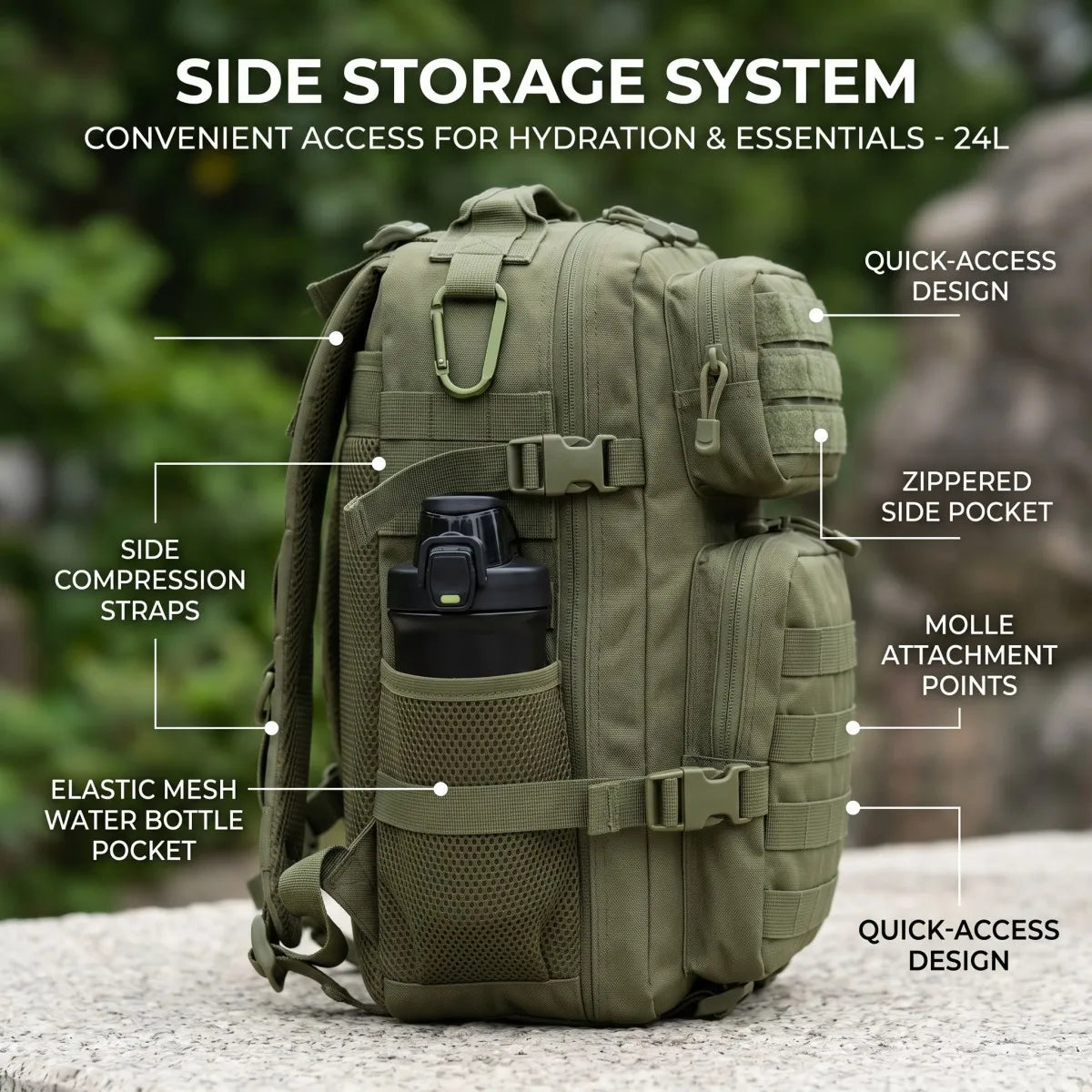 ReFire Gear Molle Backpack for Hiking and Travel