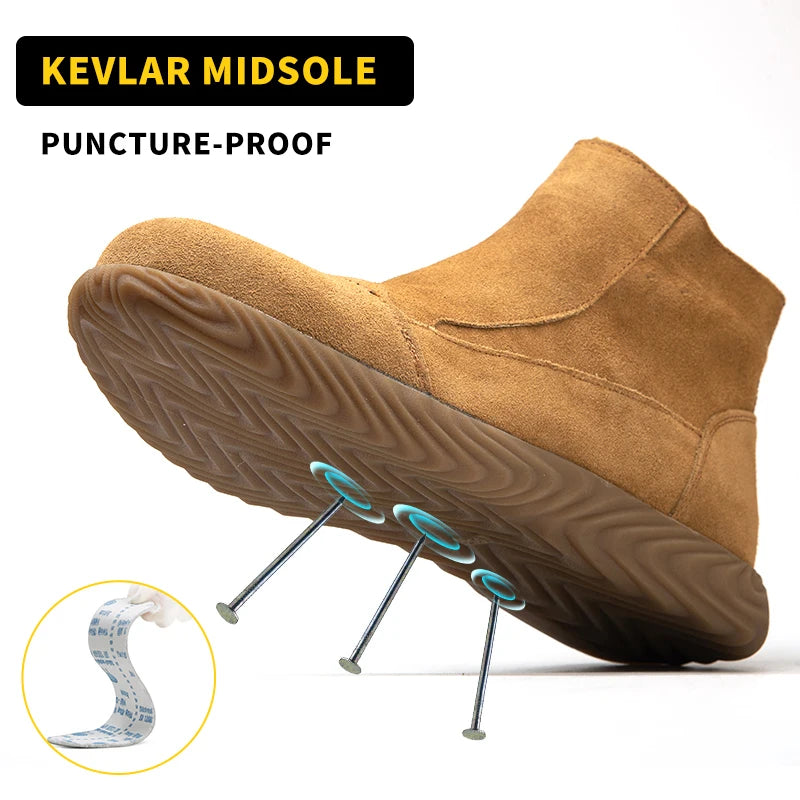 Puncture Resistant Steel Toe Industrial Safety Work Boots for Men