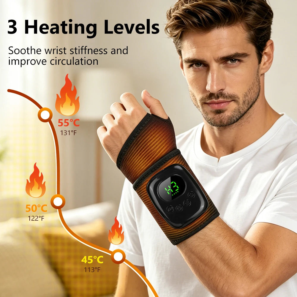 Hailicare Cordless Heated Wrist Massager With Four Air Compression Modes