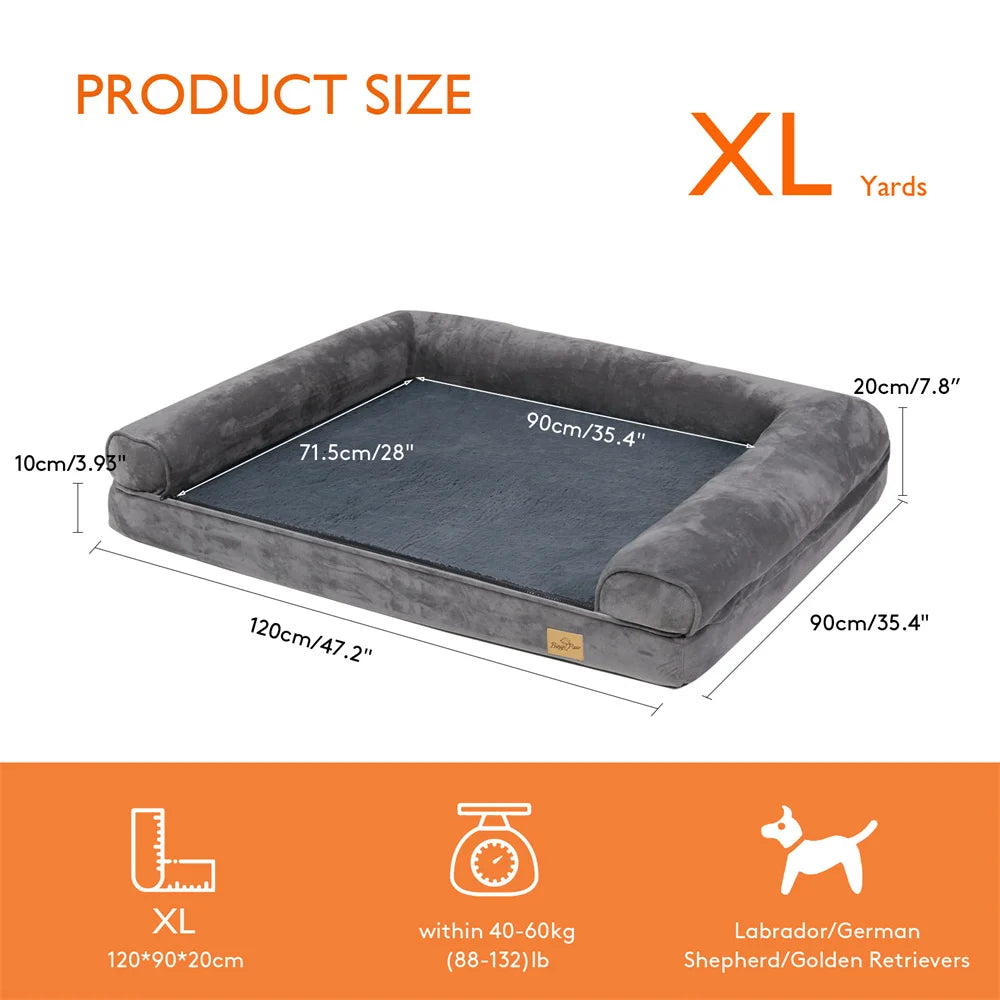 BORWART Orthopedic Memory Foam Dog Sofa Bed With Removable Cover