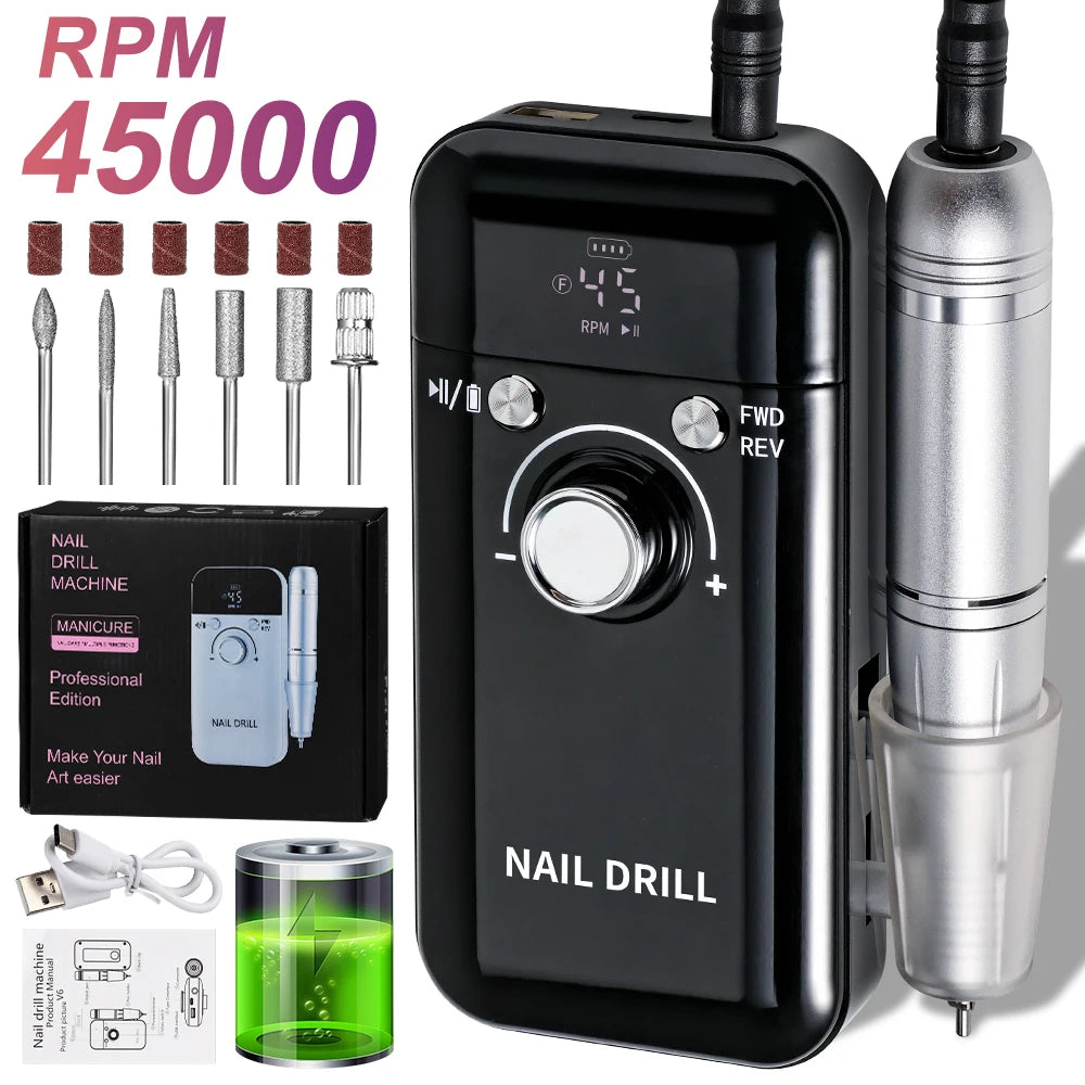 Limegirl Rechargeable Electric Nail Drill and Polishing File Kit