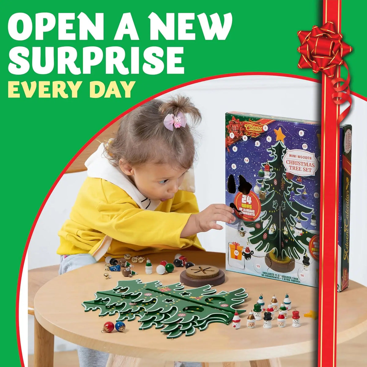 Joyfy Christmas Advent Calendar With Tree Ornaments For Holiday Countdown