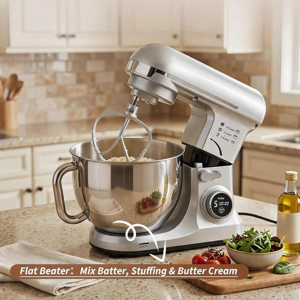Tacleekii Tilt Head Stand Mixer With Baking Attachments