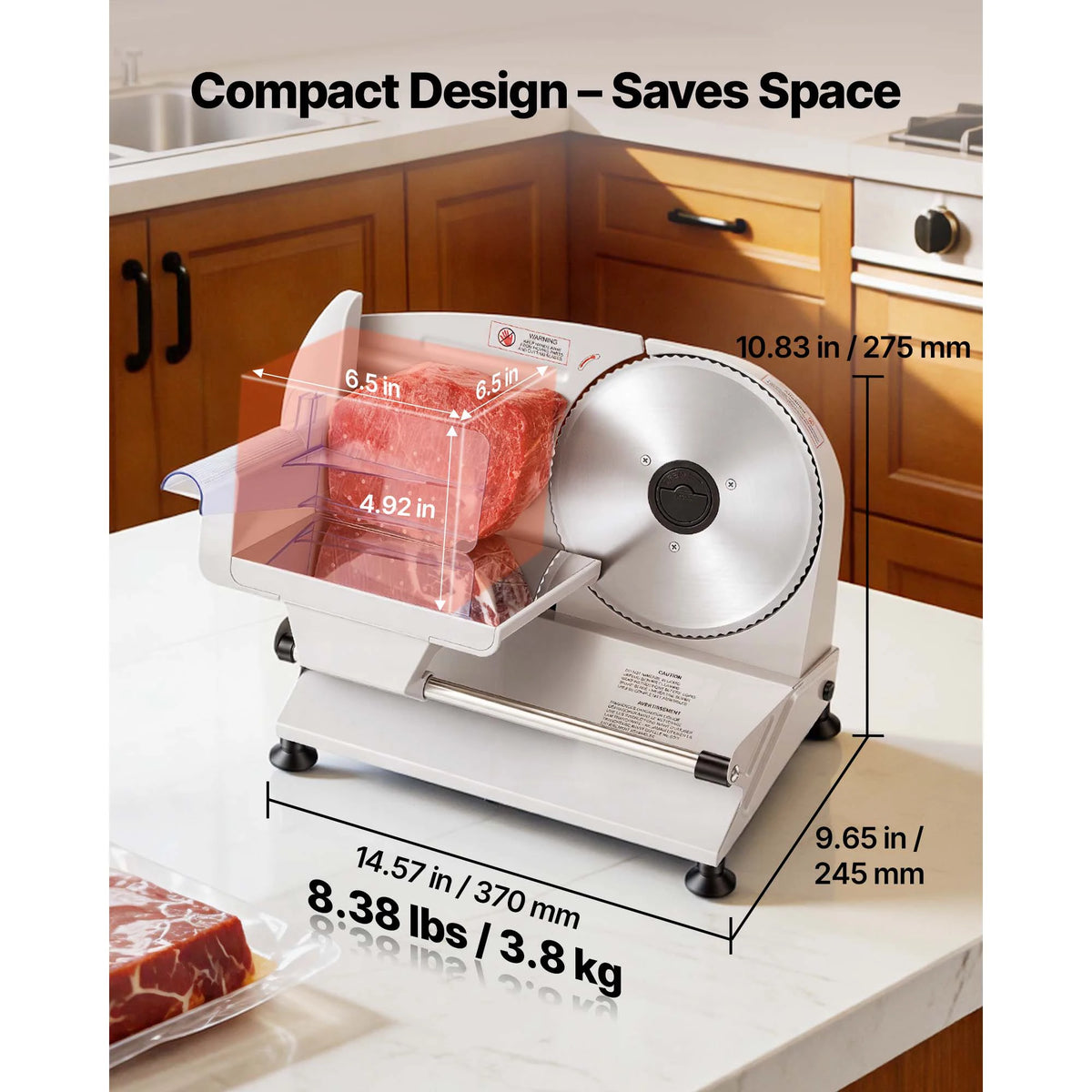 SucceBuy 200W Electric Meat Slicer for Deli, Ham, And Steak