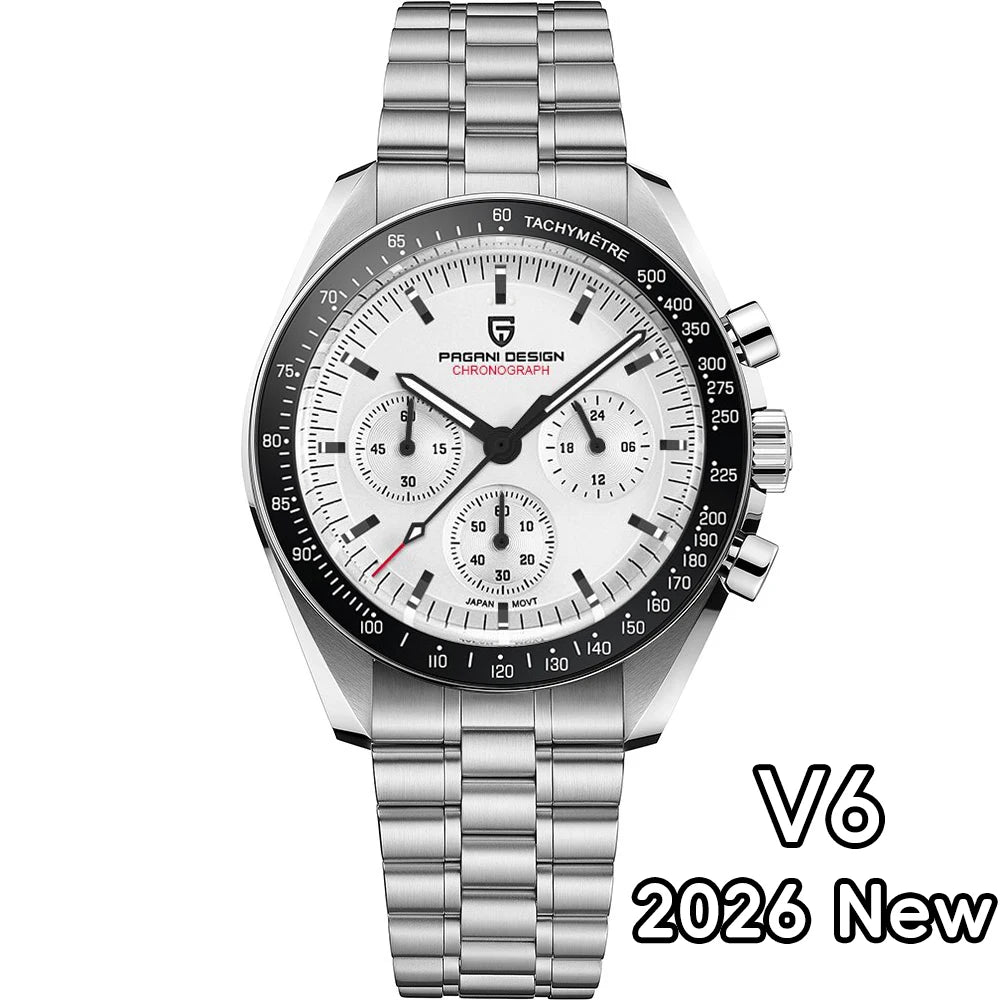 PAGANI DESIGN Men's Quartz Chronograph Sport Watch With Sapphire Glass