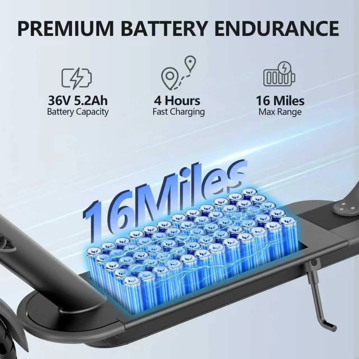 LADPED 350W Folding Electric Scooter With 16 Mile Range