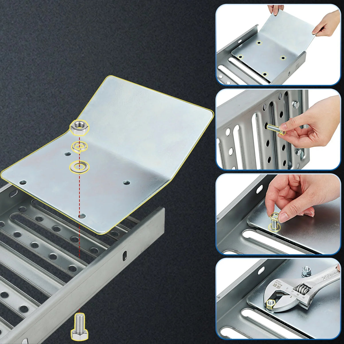 HiMISS Heavy Duty Steel Loading Ramps With Anti Slip Surface