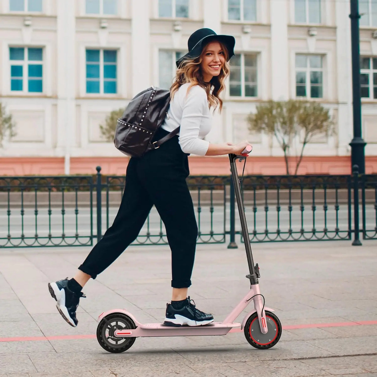 AOVOPRO Electric Scooter With 350W Motor And Rear Drum Brake