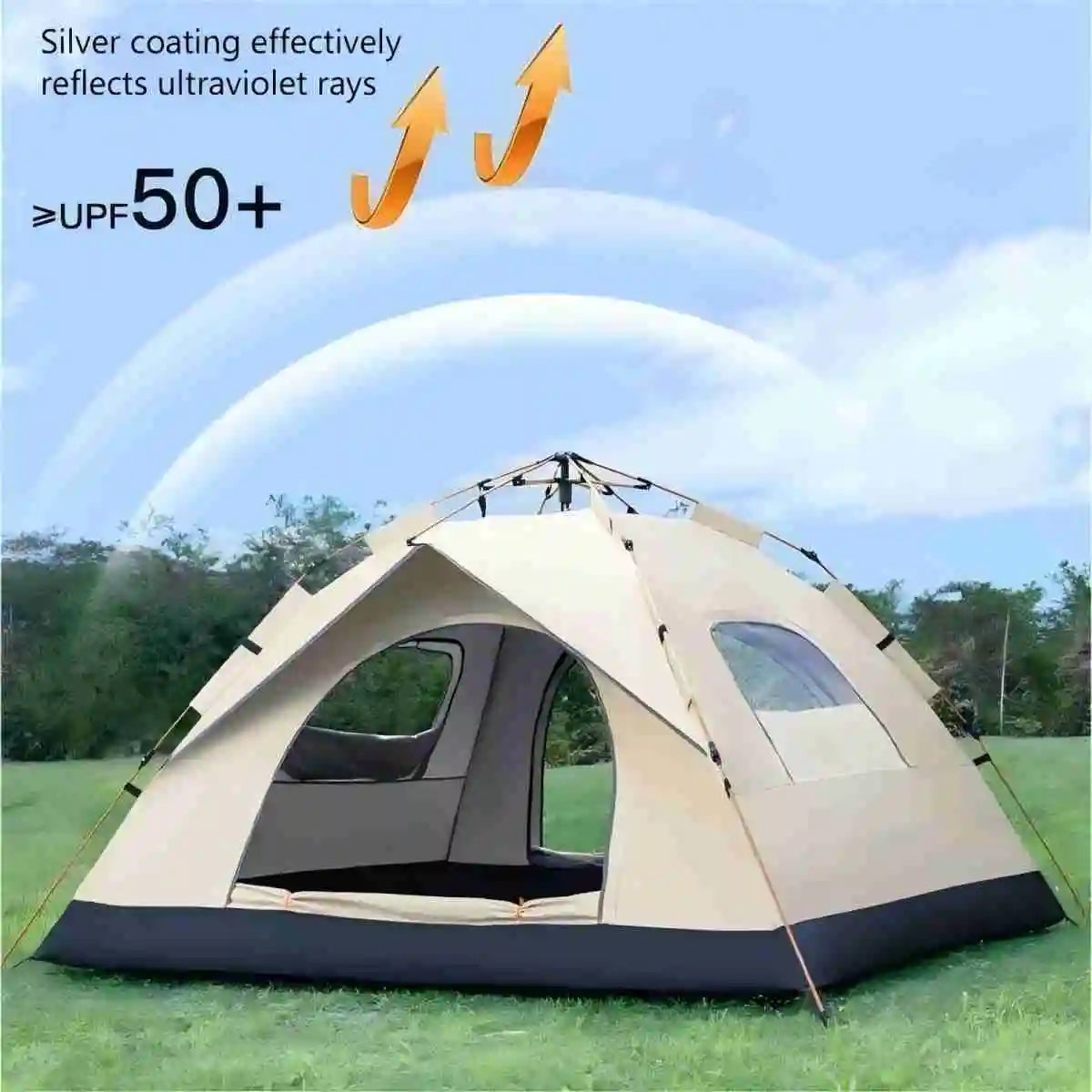 Pakicetus Automatic Outdoor Camping Tent With Sunshade And Two Doors
