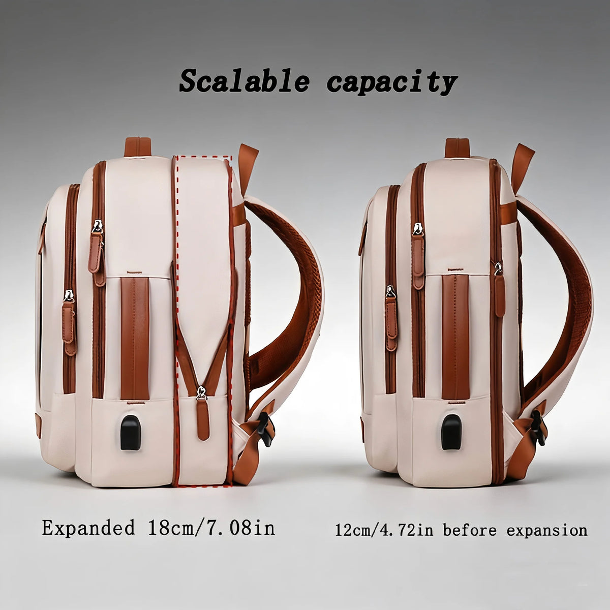 OGEHUAFEE Expandable Travel Laptop Backpack With Storage Bags